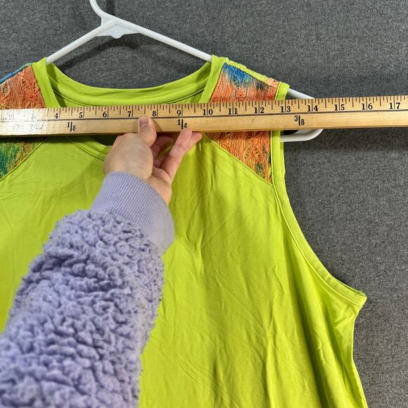 LOGO by Lori Goldstein Regular Ravon 230 Dress with Tie-Dye Hem Wild Lime Small - Picture 8 of 12